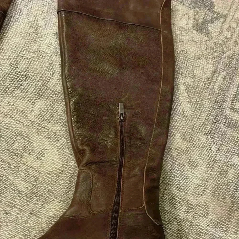 Franco Sarto Haleen Wide Calf Over the Knee Leather Boots SZ 7